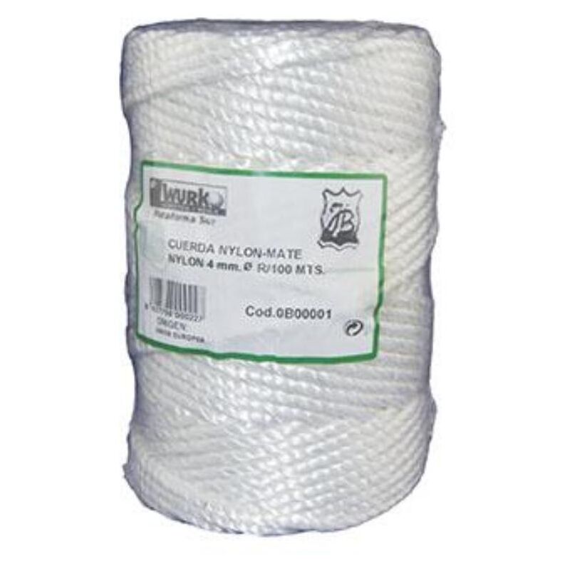 

MEGANEI cuerda nylon mate 12mm. blanca rollo 100mt.