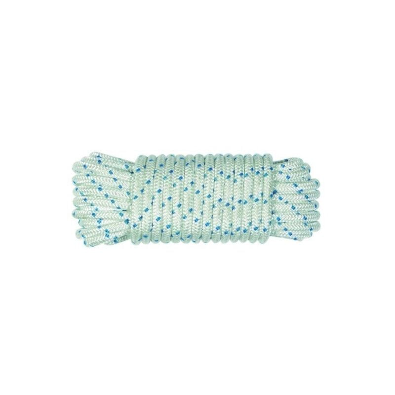 

Cuerda Trenzada 08Mm Nylon Blanco/Azul Tipo Driza 20 Mt - HYC