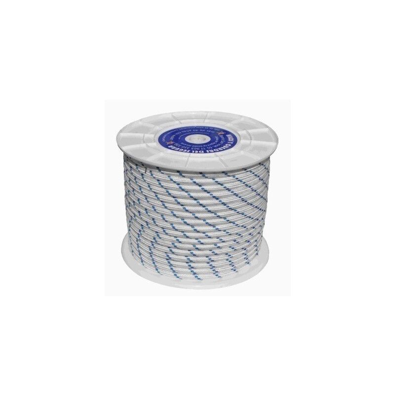 

Cuerda Trenzada 18Mm Nylon Blanco/Azul Tipo Driza 100 Mt - HYC