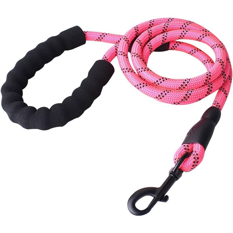 

Cuerda para correa de perro con mango acolchado suave y alambres reflectantes de nailon resistente, correa de seguridad de 1,5 m, cuerda para trepar,