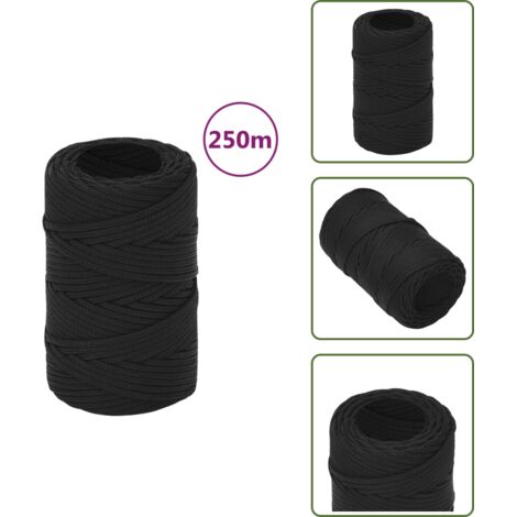 Cuerda para navegar - vidaXL Cuerda de barco polipropileno negro intenso 2 mm 250 m - Cuerda para kayak