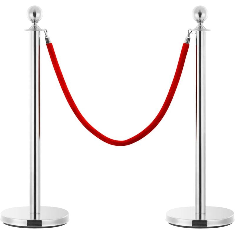 

Rogal Home&Deco Cuerda para poste de control de masas terciopelo rojo plateado