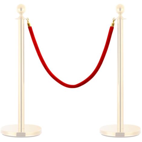 Cuerda para poste de control de masas terciopelo rojo y dorado