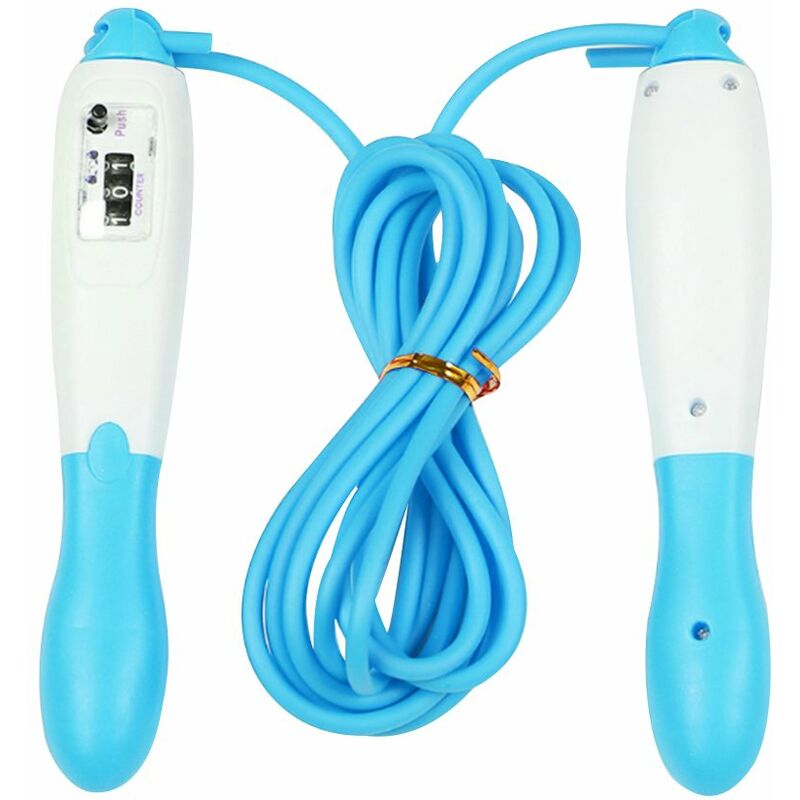 

Cuerda para saltar Cuerda para saltar con conteo digital Cuerda para saltar ajustable Longitud ajustable con Flexiblee resistente al desgaste,Azul