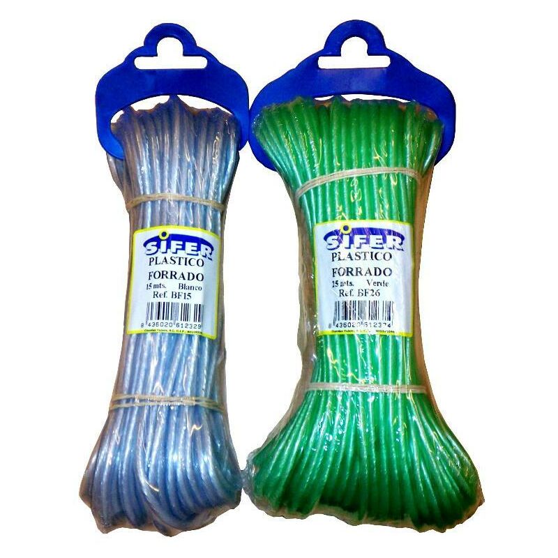 

cuerda plastico forrado 4 mm x 20 metros verde bf21 - Mibricotienda
