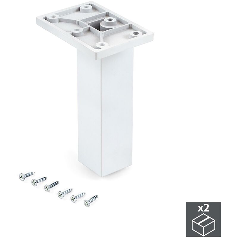

Pie para mueble, central, regulable 140 - 150 mm, Plástico, Blanco, 2 ud.