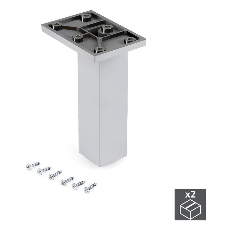 

Pie para mueble, central, regulable 140 - 150 mm, Plástico, Cromado, 2 ud.