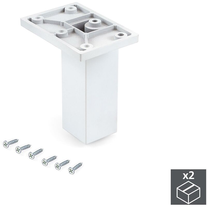 

Pie para mueble, central, regulable 100 - 110 mm, Plástico, Blanco, 2 ud.