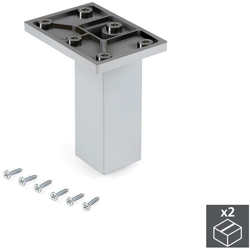 

Pie para mueble, central, regulable 100 - 110 mm, Plástico, Cromado, 2 ud.