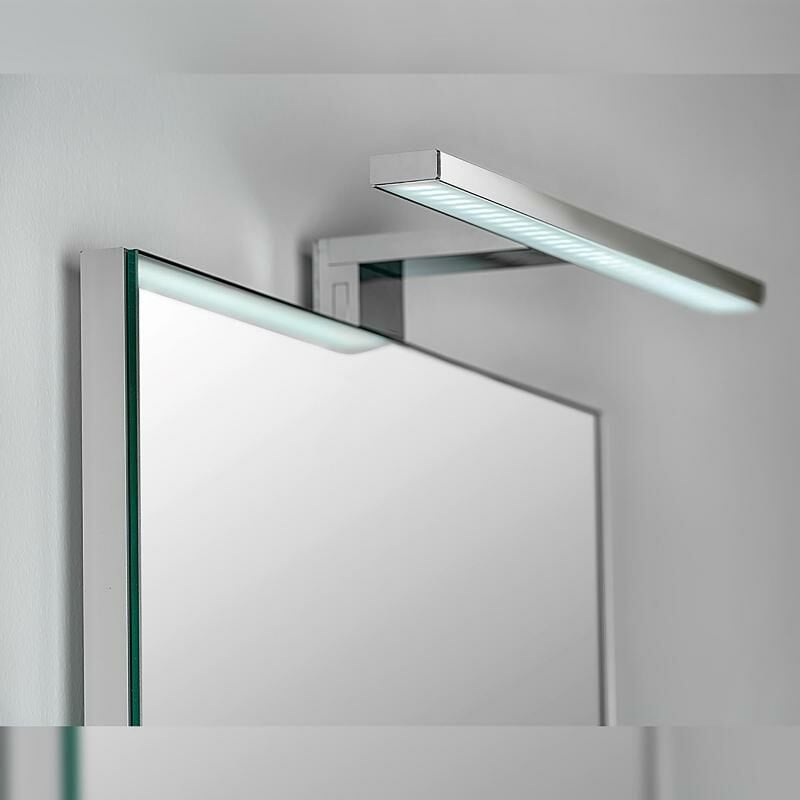 

Aplique LED para espejo de baño, 450 mm, IP44, Luz blanca fría, Aluminio y plástico, Cromado