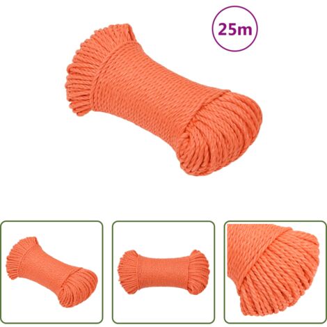 Cuerda polipropileno -  Cuerda de trabajo polipropileno naranja 8 mm 25 m