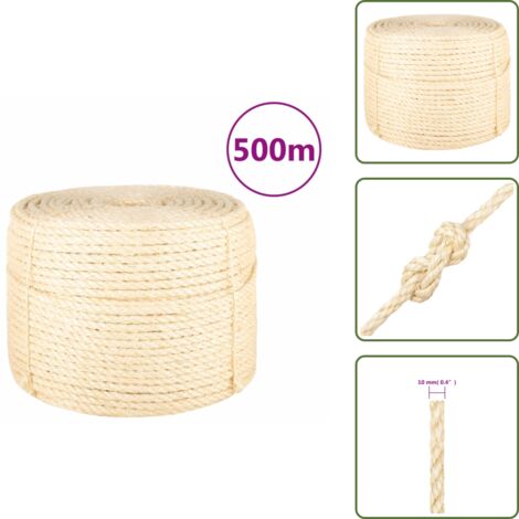 Cuerda resistente - vidaXL Cuerda 100% sisal 10 mm 500 m - Cuerda para jardinería