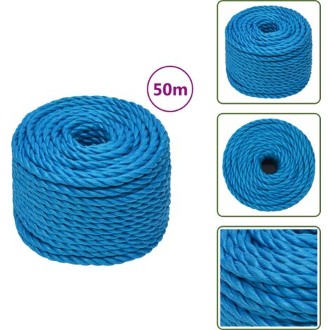Cuerda resistente - vidaXL Cuerda de trabajo polipropileno azul 20 mm 50 m - Cuerda impermeable
