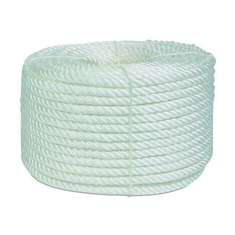 Cuerda Torcida 08Mm Polipropileno Blanco  4 Cabos Hyc 100 Mt