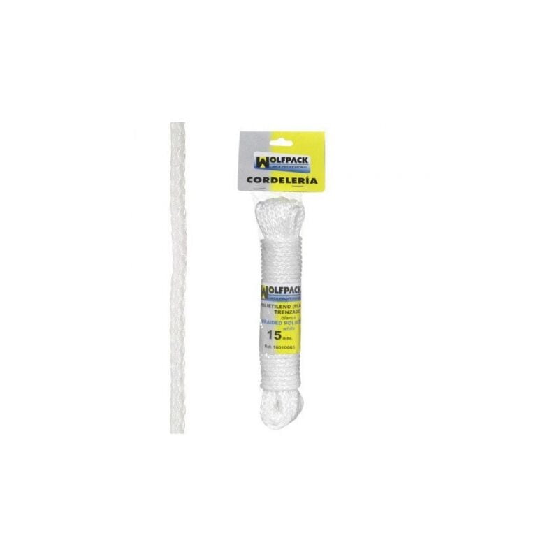 

Cuerda trenzada plástico blanca (madeja 15 m.)