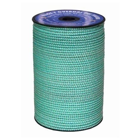 Cuerda Trenzada  05Mm Polietileno  Blanco /Verde Hyc 200 Mt
