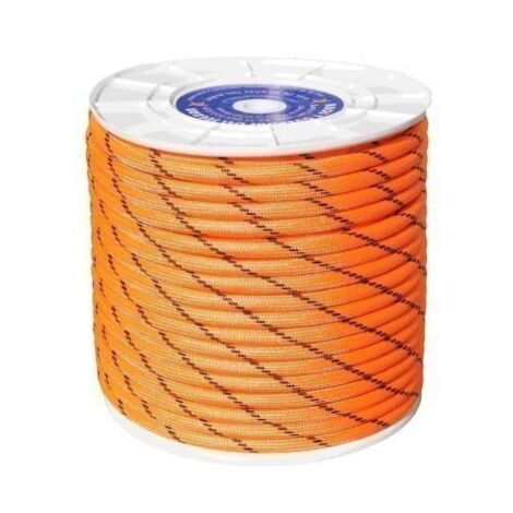 Cuerda Trenzada  14Mm Nylon Naranja/Negro Doble  Escalada Hyc 100 Mt