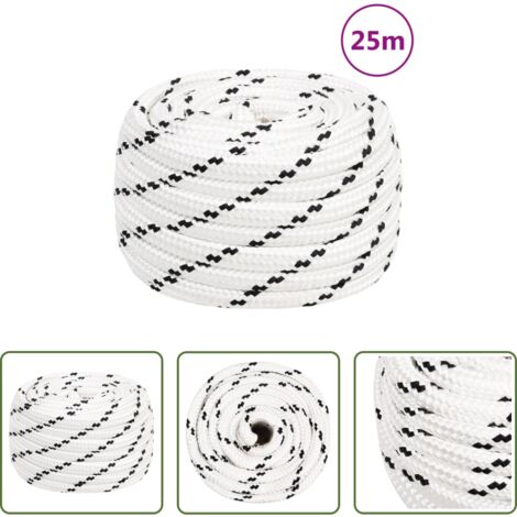 Cuerda trenzada -  Cuerda de trabajo poliéster blanco 20 mm 25 m