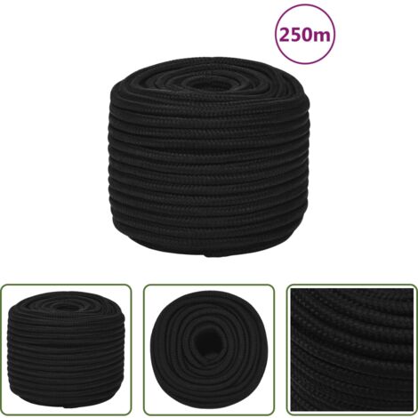 Cuerda trenzada -  Cuerda de trabajo poliéster negro 14 mm 250 m