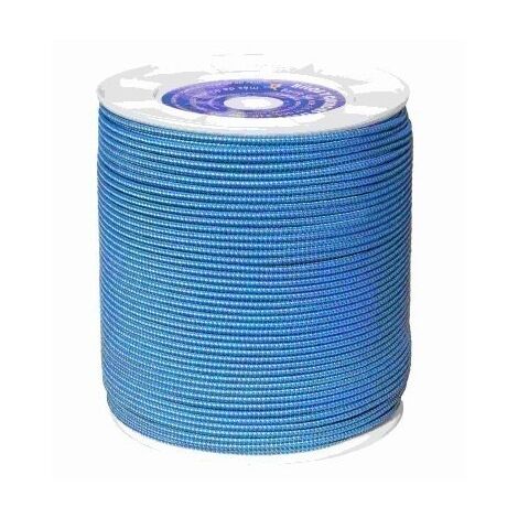 Cuerda Trenzada  Doble 04,5Mm Nylon Blanco/Azul Sedal Interior Hyc 500 Mt