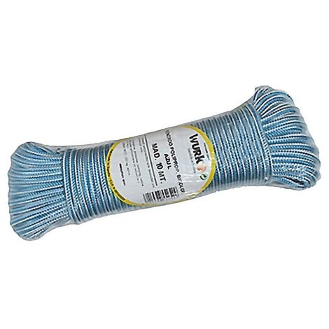 CUERDA TRENZADA POLIPROPILENO AZUL 10MT BOBINA