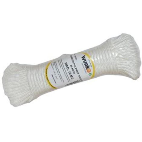CUERDA TRENZADA POLIPROPILENO BLANCA 10MT BOBINA