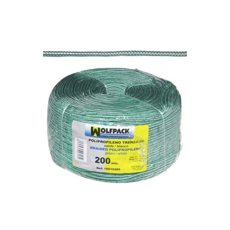 

Cuerda trenzada polipropileno blanca / verde (bobina 200 m.)