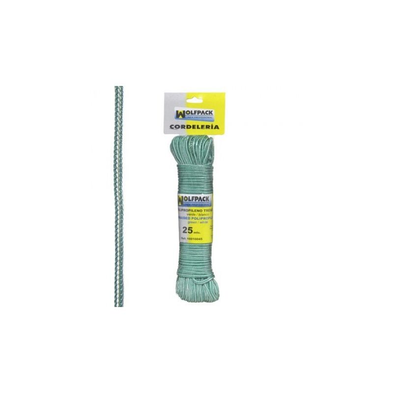 

Cuerda trenzada polipropileno blanca / verde (madeja 25 m.)