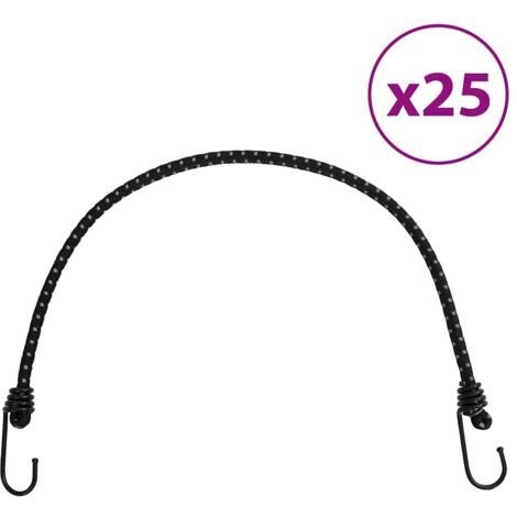Cuerdas elásticas con tiras reflectantes y ganchos 25 uds 59 cm