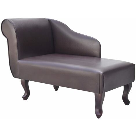 BIGSALES Cuero marrón artificial de chaise longue