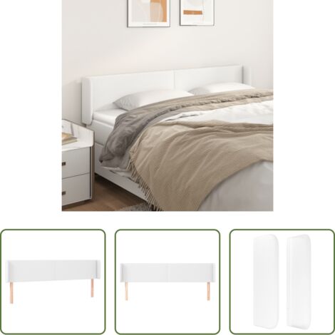 Cuero sintético -  Cabecero de cuero sintético blanco 203x16x78/88 cm