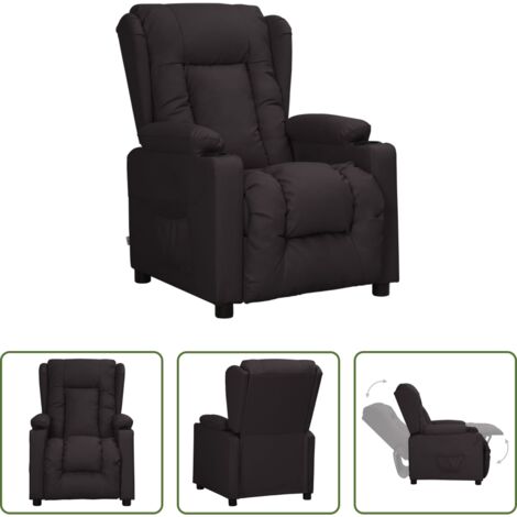 Cuero sintético -  Sillón reclinable de cuero sintético negro