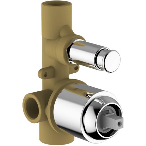 Cuerpo de empotrar para mezcladores de ducha de pared de 2 vías Teorema 03117  Cromo