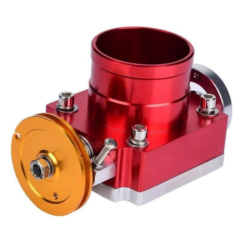 

Cuerpo del acelerador, cuerpo del acelerador del colector de admisión de alto flujo universal de aluminio CNC de 80 mm (rojo)