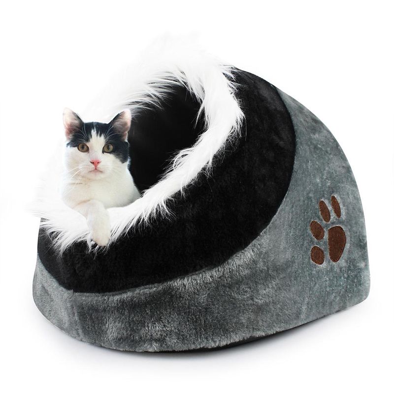 

Cueva para Animales de Peluche, Casa del Gato, 48 x 43 x 32 cm, Gris, Material: PP, Esponja suave