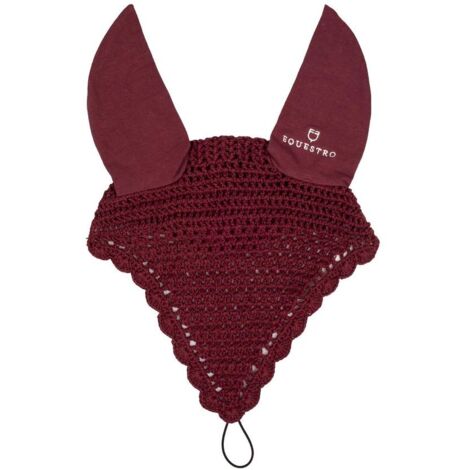 Cuffia antimosche in cotone ad uncinetto con attacco al chiudibocca: Full, Blu navy
