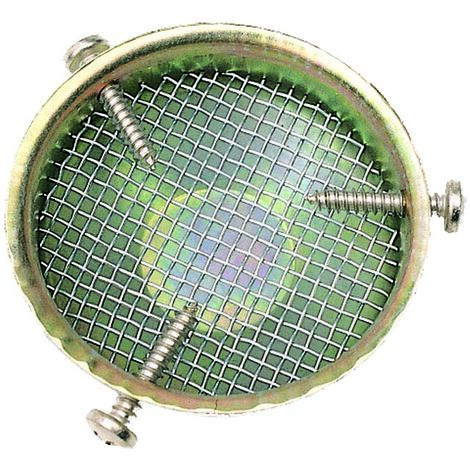 Cuffia di sfiato regolabile in metallo zincato con rete tagliafiamma adatta per tubi da 3/4" a 1"1/2