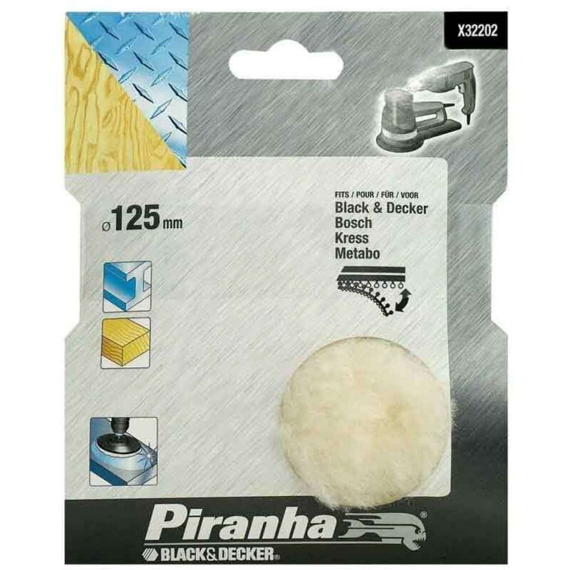 Cuffia Lana 125 mm Per levigatrici rotorbitali Black and decker