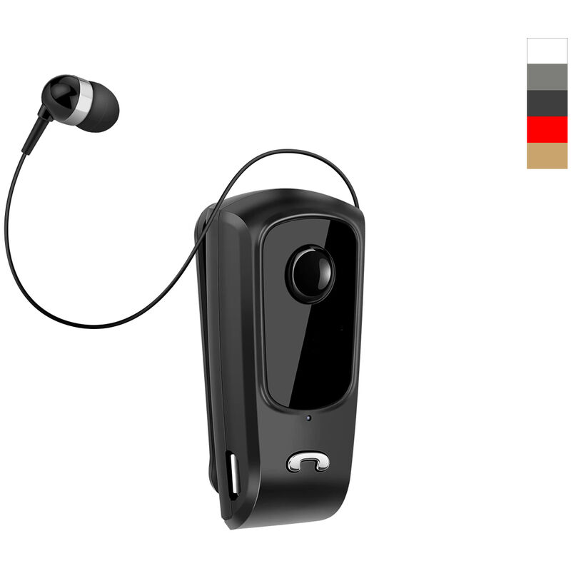 Image of Cuffia mono auricolare retrattile wireless bluetooth smartphone clip on