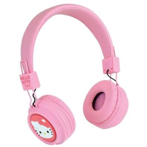 Cuffie Bluetooth per bambini JEMINI Hello Kitty con arco regolabile LED microSD jack 3,5 mm