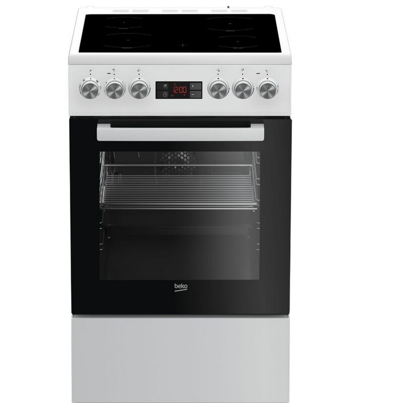 Cuisinière vitrocéramique 60l 4 feux blanc Beko FSE57302GWC