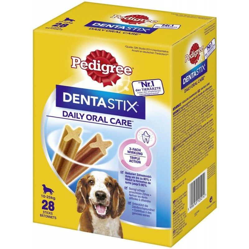 

cuidado dental DENTASTIX para perros de 10 a 25 kg, pack 4 bolsas x 7 piezas - Pedigree
