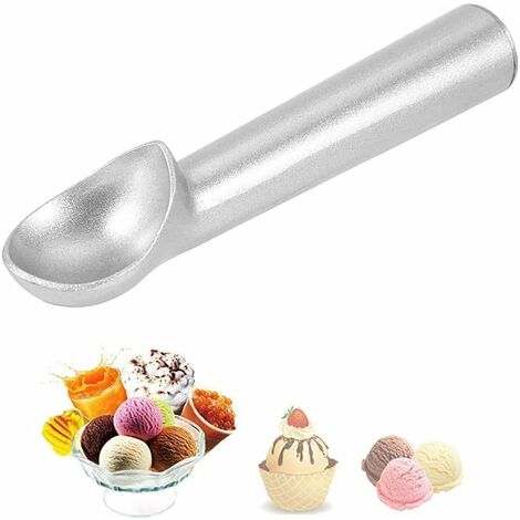 Cuillère à glace en acier inoxydable massif, mini cuillère ergonomique en métal pour glace, pâte à biscuits et glace au yaourt