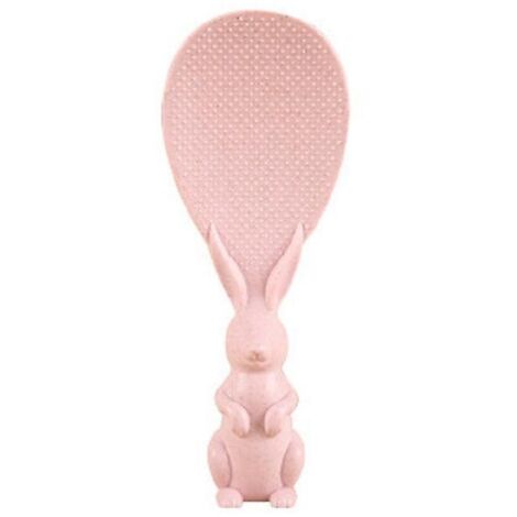 Cuillère à riz antiadhésive en forme de lapin pour une cuisine créative à la maison - Rose