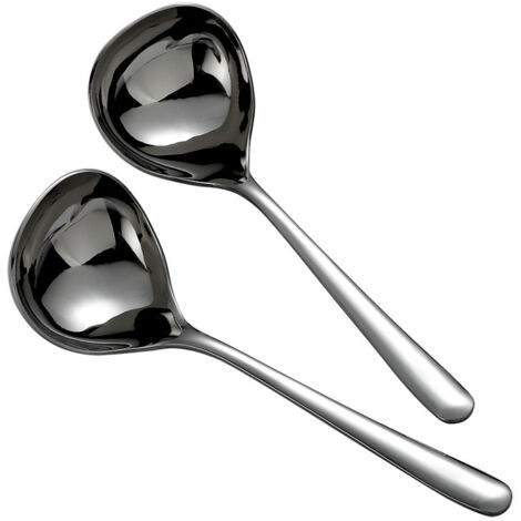 Cuillère à soupe de 20 cm en acier inoxydable avec long manche, cuillère à épices, ustensiles de cuisine, ensemble de 2 pièces