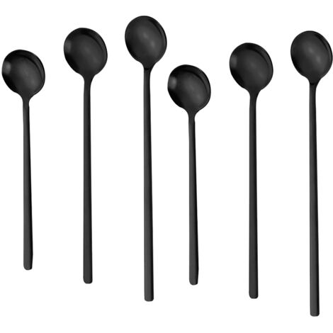 Cuillère À Thé Glacé - Cuillère À Cocktail - Cuillère À Café En Acier Inoxydable - Long Manche - Lot De 6