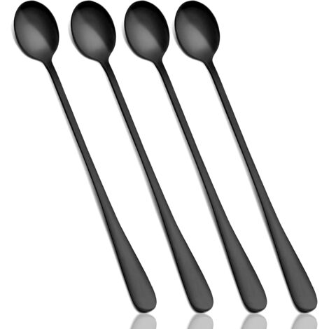 Cuillère À Thé Glacé - Manche Long 23 Cm - Acier Inoxydable 18/10 - Pour Boissons Fraîches Et Cocktails - Lot De 4