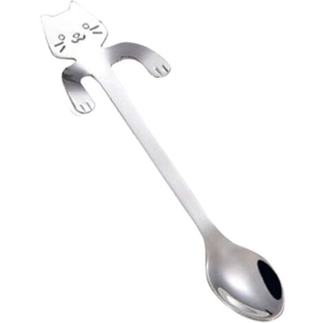 Cuillère à thé miniature chat  Cuillère chat, cuillère à thé, ustensile de cuisine, cuillère à dessert, accessoire ménager, vaisselle en acier inoxydable - RAPANDA