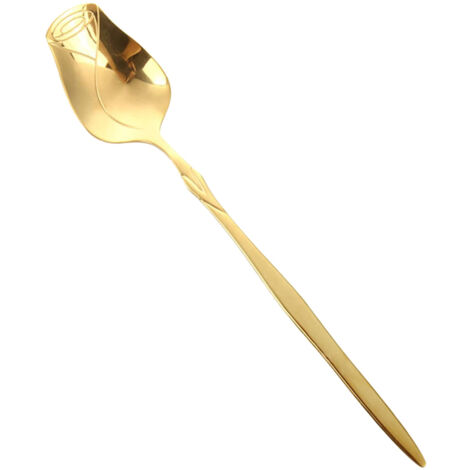 Cuillère bouton de rose en inox doré