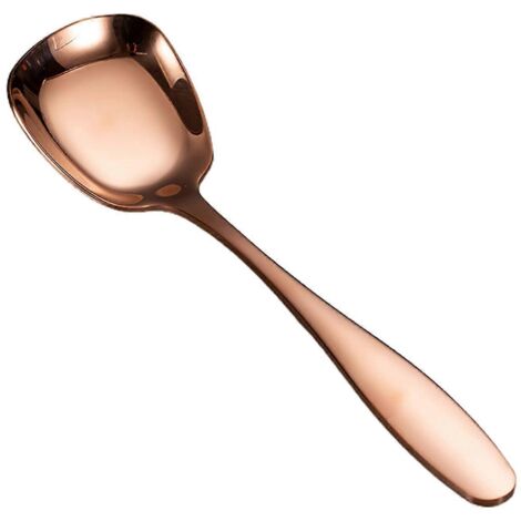 Cuillère de service compatible lave-vaisselle, en acier inoxydable antirouille, grande cuillère de service pour buffet et restaurant, couleur or rose